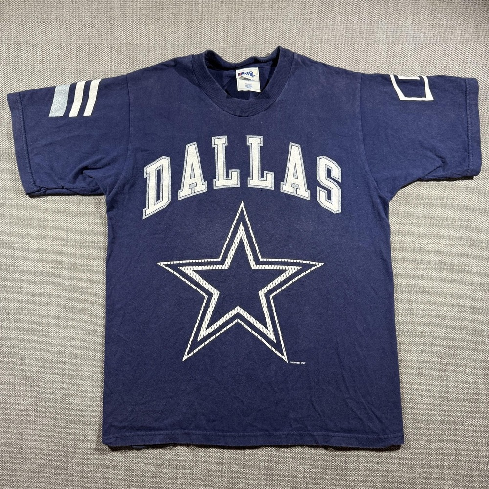 Vintage‎ Dallas Cowboys Shirt Boys 16 Blue NFL Football Pro Player 90s Made USA